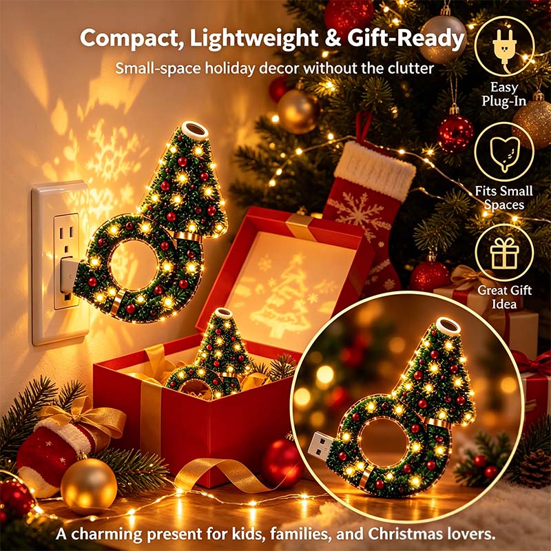 SEAGRIL™ USB Plug-In Christmas Projector Night Light, 6+ Holiday Pattern Ceiling Lamp🎄