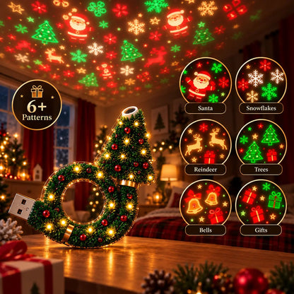 SEAGRIL™ USB Plug-In Christmas Projector Night Light, 6+ Holiday Pattern Ceiling Lamp🎄